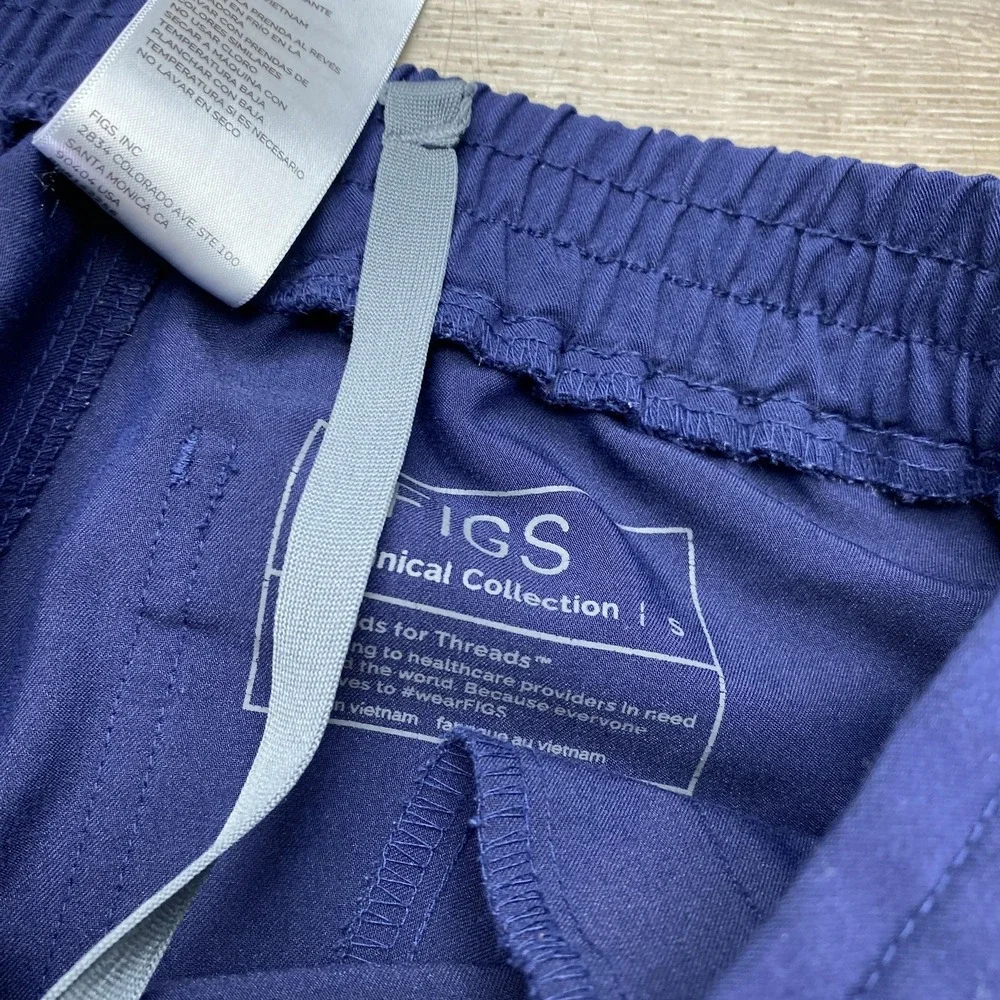FIGS Scrub Pants Zamora Womens Small Blue Technical Collection Cargo Pockets